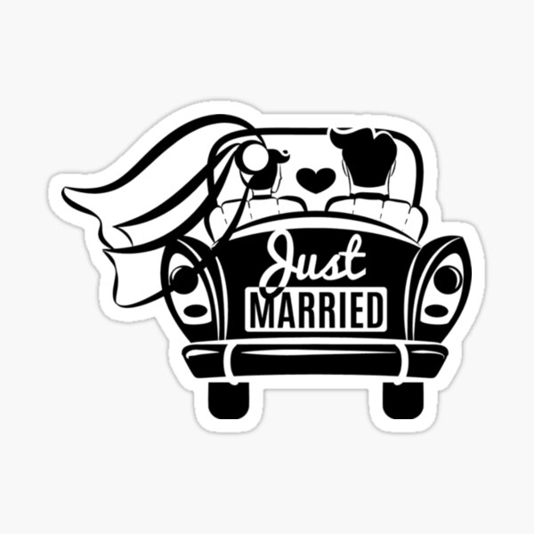 Stickers car just married (x50) REF/70119