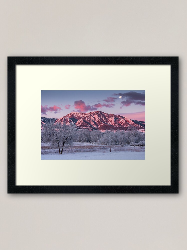 Alternate view of The Foothills At Moonset Framed Art Print