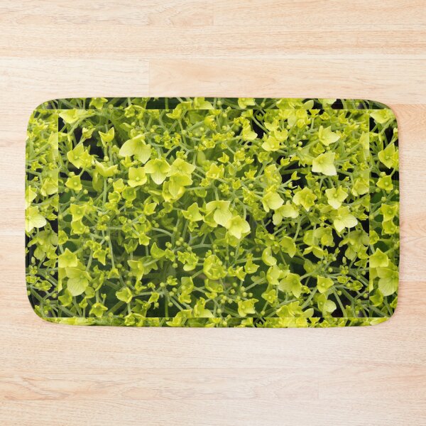 Item preview, Green-white-flowered hydrangeas as a textured pattern against a dark background designed and sold by Hubiundhubi.