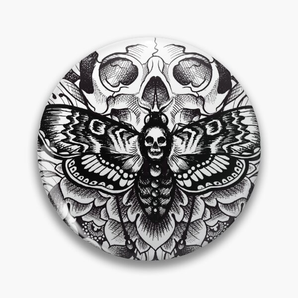Item preview, Deathshead moth and peonies symmetry  designed and sold by Morag Brown.