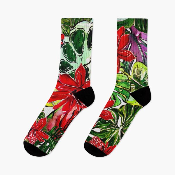 Item preview, Tropical Flower Palm Leaves Passiflora Botanical NightGarden  designed and sold by UtArt.