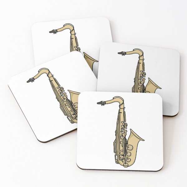 Item preview, Colorful Gold Saxophone Line Art designed and sold by bassoongirl123.
