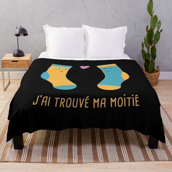 Aperçu de l'œuvre J'ai trouvé ma moitié, couple de chaussettes amoureuses créée et vendue par Catcrea.