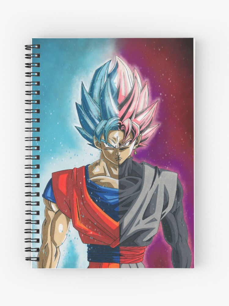 Cuaderno de espiral «Dibujo de Goku / Goku Black» de RossiArts | Redbubble