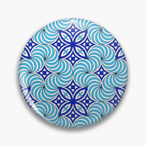 Item preview, Blue Curly Stripes Pattern designed and sold by Girih.