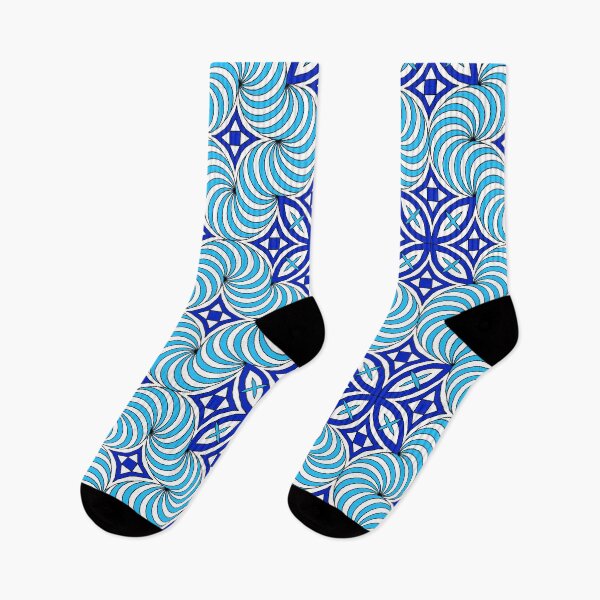 Item preview, Blue Curly Stripes Pattern designed and sold by Girih.