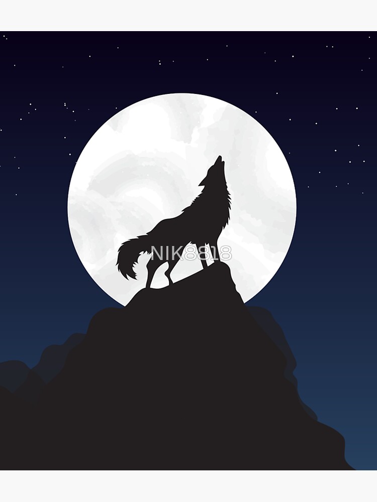 Wolf Moon Sticker For Sale By Nik8818 Redbubble