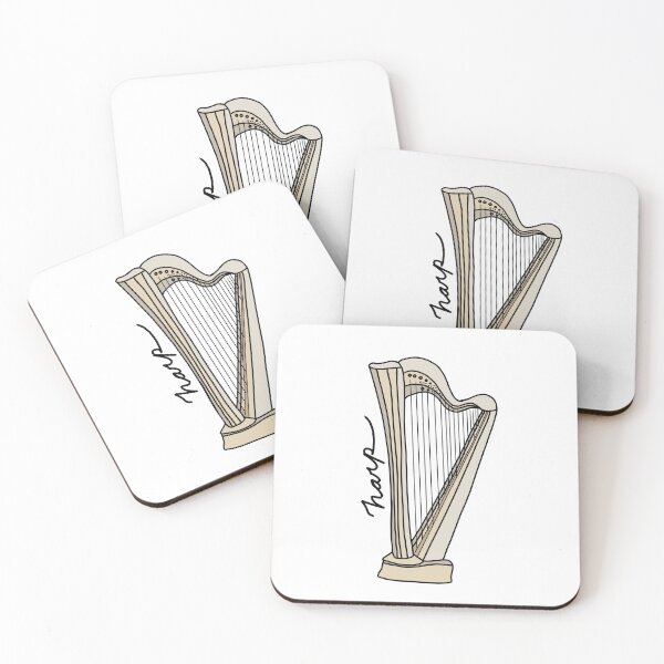 Item preview, Colorful Harp Line Art With Cursive designed and sold by bassoongirl123.