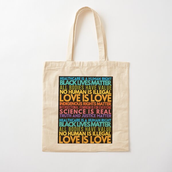  Pardick Love Heart Canvas Tote Bag for Women Rainbow