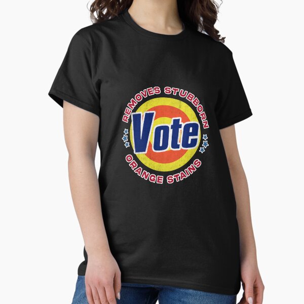 Vista previa del artículo con la obra «El voto elimina las manchas naranjas más persistentes», diseñado y vendido por Thedoode.