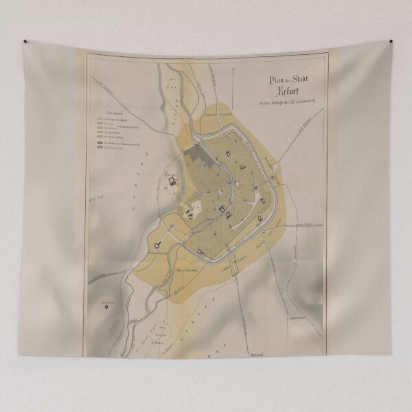 Item preview, Vintage Erfurt Germany Map (1870) designed and sold by BravuraMedia.