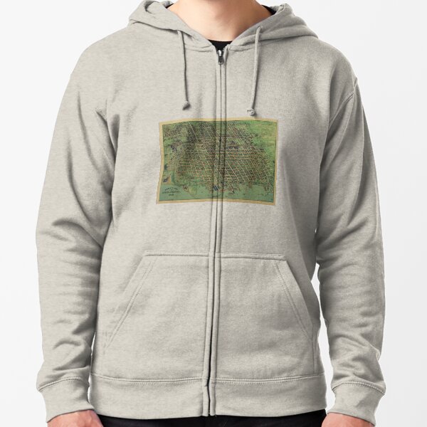 Vintage Pictorial Map of Erie PA (1909) Zipped Hoodie