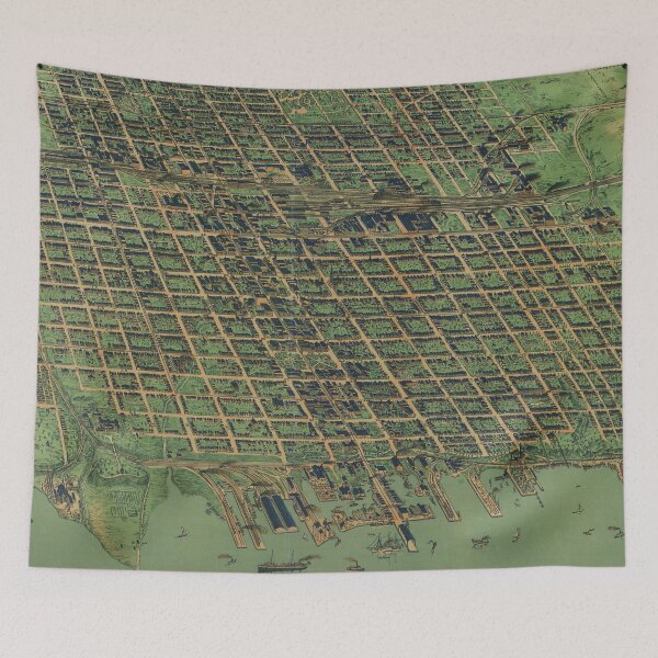 Item preview, Vintage Pictorial Map of Erie PA (1909) designed and sold by BravuraMedia.