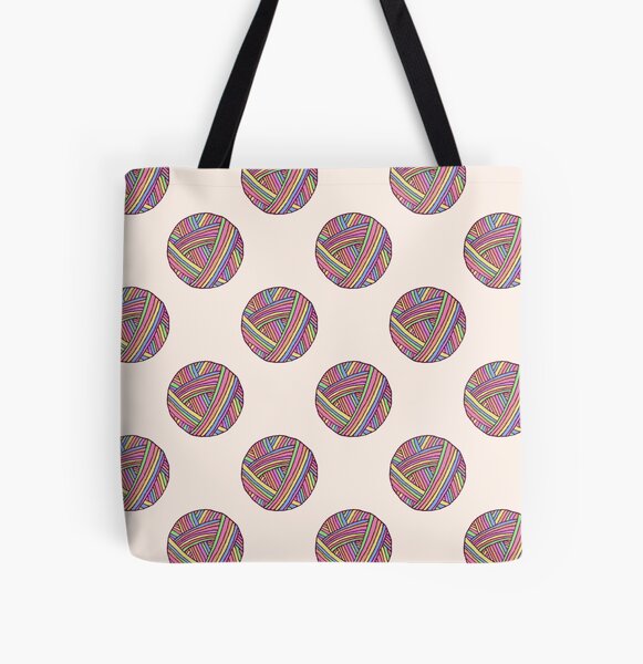 Rainbow Yarn All Over Print Tote Bag