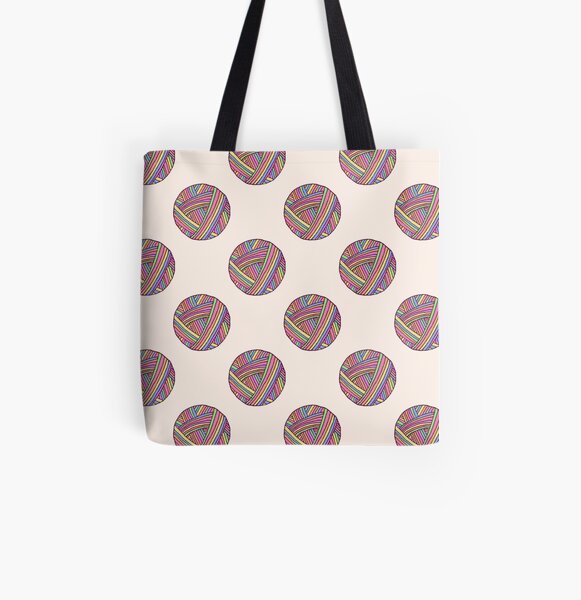 Rainbow Yarn All Over Print Tote Bag