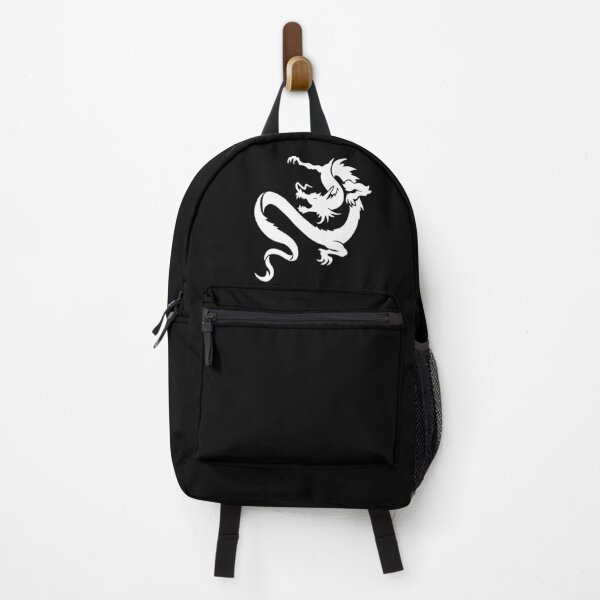 DRAGON. WHITE on BLACK. Backpack