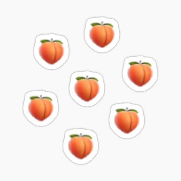 Vista previa del artículo con la obra «paquete de pegatinas emoji melocotón», diseñado y vendido por Brooke Silvia.