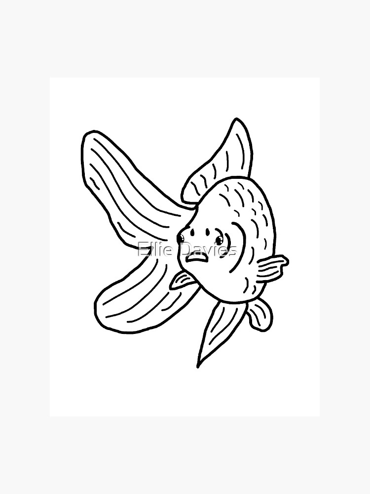 simple goldfish outline