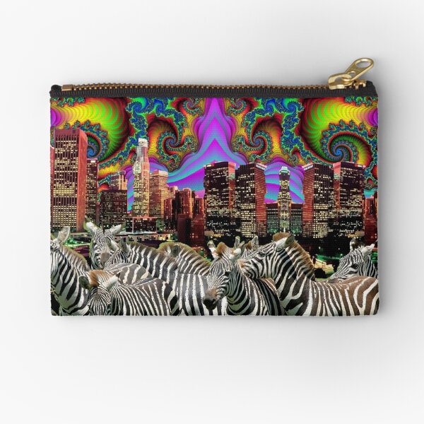 Fractal Sky Zebra City ! Zipper Pouch