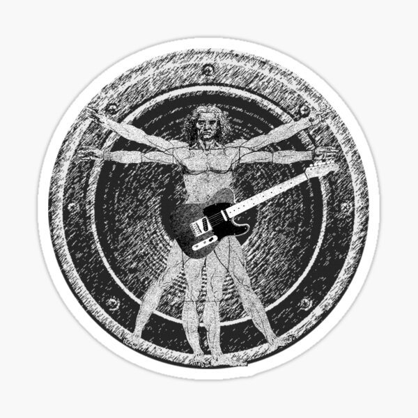 Aperçu de l'œuvre L'homme de Vitruve de Léonard de Vinci avec une guitare créée et vendue par Wanderlust77.
