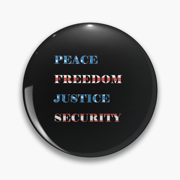 Item preview, peace, freedom, justice and security designed and sold by JokesAndFun.
