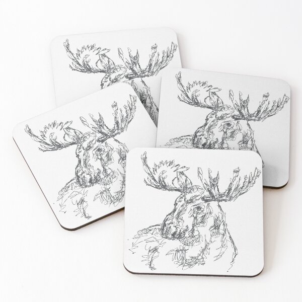 Item preview, Abstract Moose Line Drawing designed and sold by ScribbleToe.