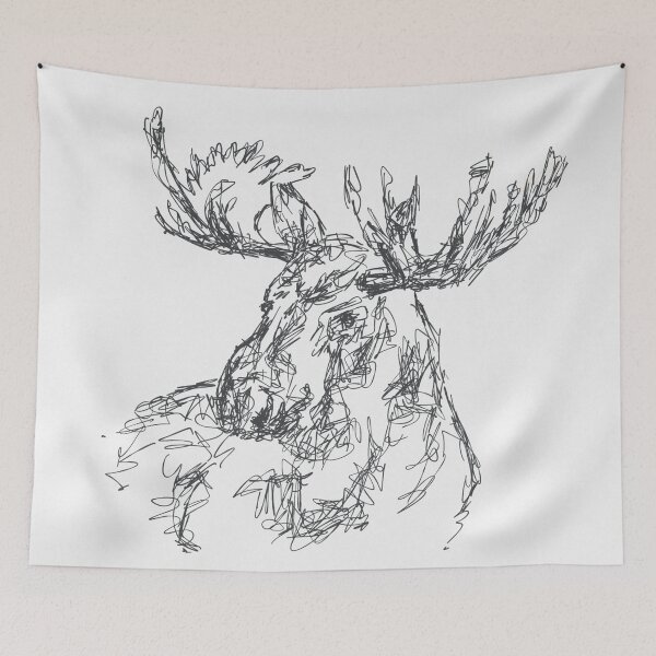 Item preview, Abstract Moose Line Drawing designed and sold by ScribbleToe.