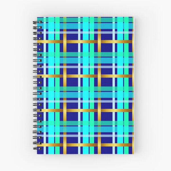 Item preview, Checkered pattern blue turquoise green gold designed and sold by ChrissiCreation.