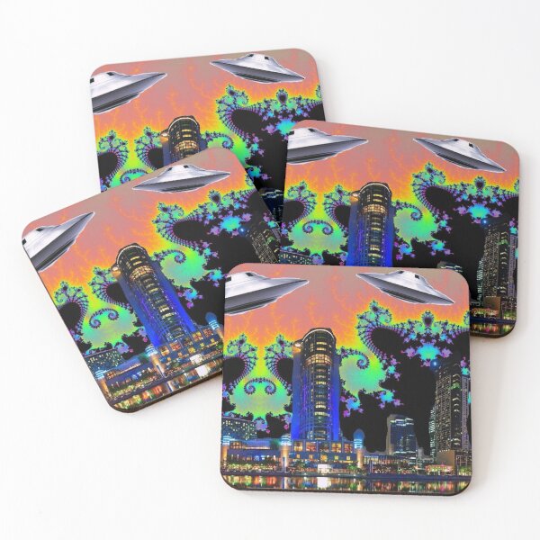 Item preview, Space Saucers Fractal Sky ! designed and sold by ACIDTRIP32.