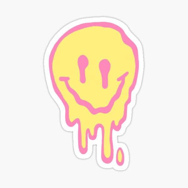 Vista previa del artículo con la obra «Rosa Lemonde Drippy Smiley Face», diseñado y vendido por mayafoleyy.