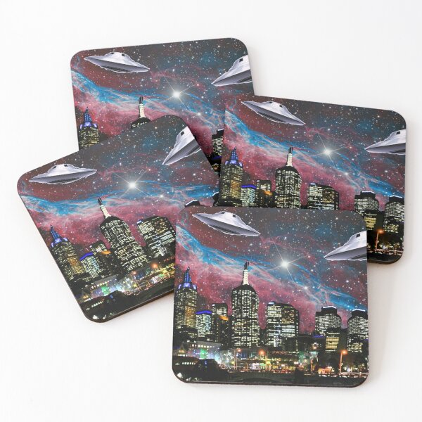Item preview, Space Saucers Cosmic Sky City ! designed and sold by ACIDTRIP32.