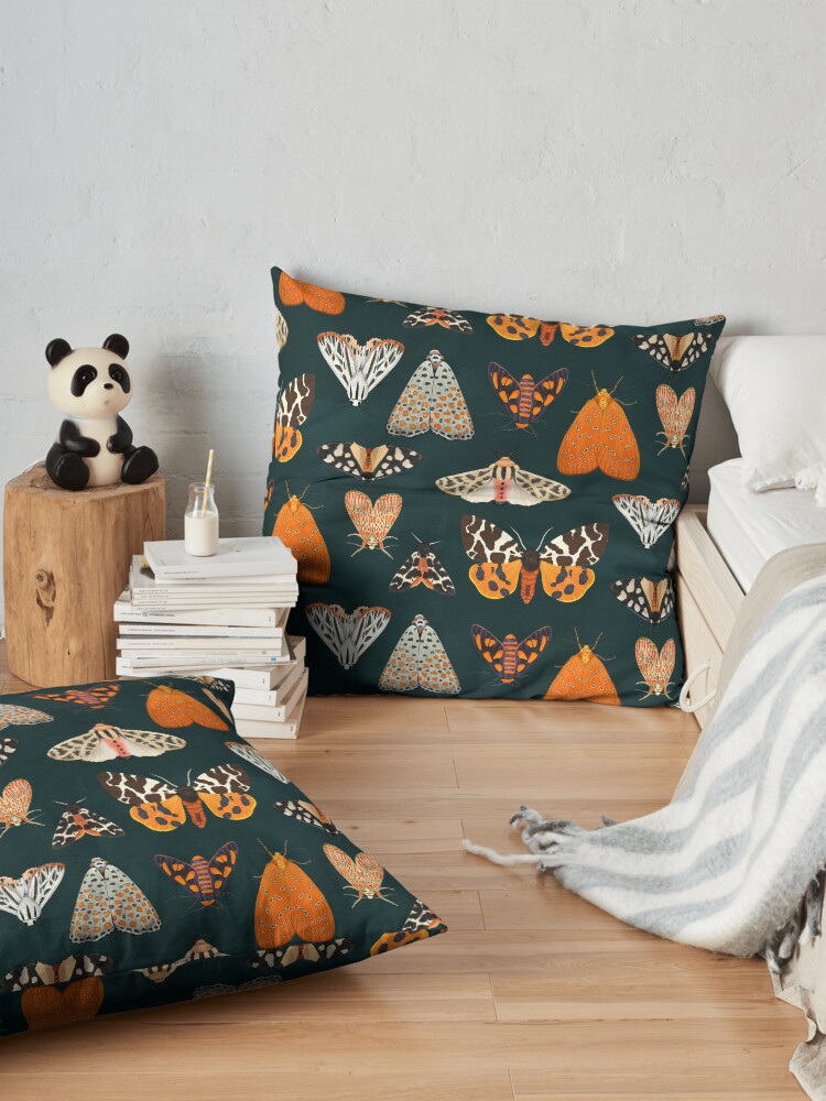 Alternate view of tiger moths Floor Pillow