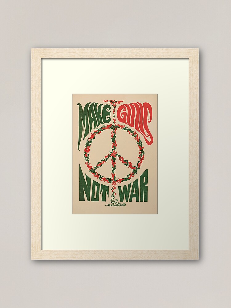 Thumbnail 2 of 7, Framed Art Print, Make Guns Not War designed and sold by Anonymousbtb.