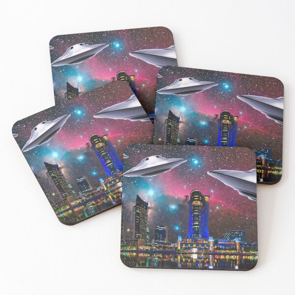 Item preview, Space Saucers Cosmic Sky City !  designed and sold by ACIDTRIP32.