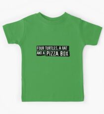 Four Turtles, a Rat and a Pizza Box Kids Tee