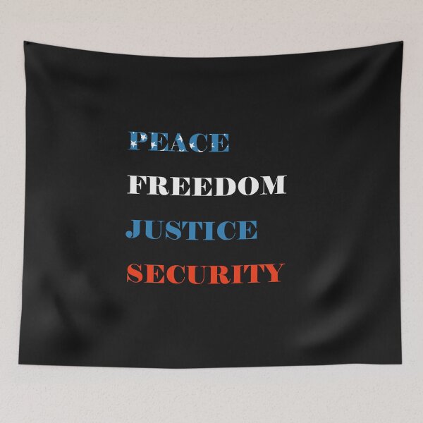 Item preview, peace, freedom, justice and security designed and sold by JokesAndFun.
