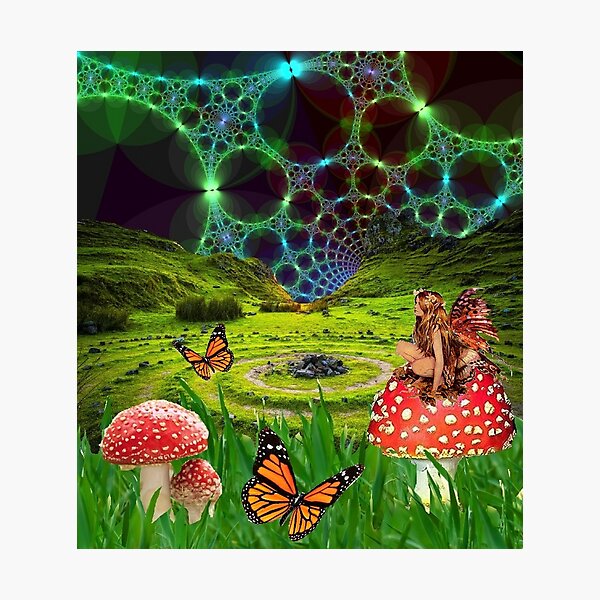 Celtic New Age Fairy Fractal Sky ! Photographic Print