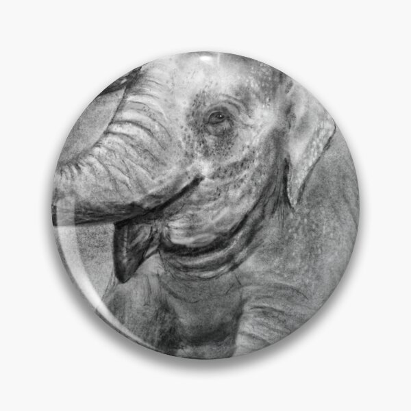 Charcoal Elephant Pin