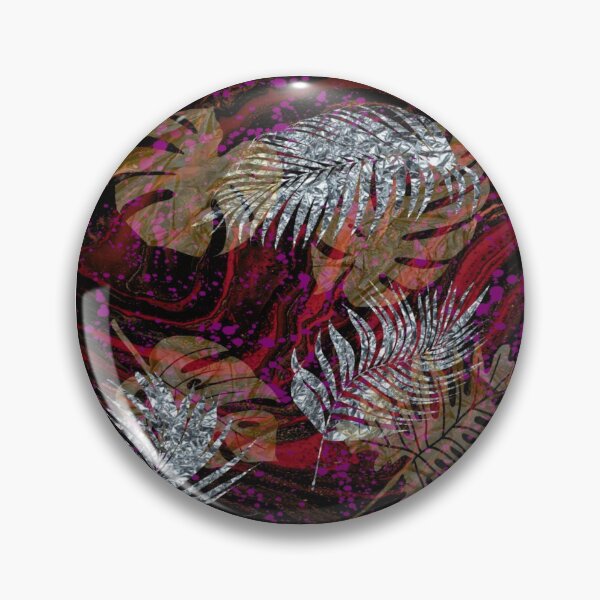 Item preview, Silver palm leaves on a Red background. redecorate, refurbish, nature designed and sold by jayne0524.