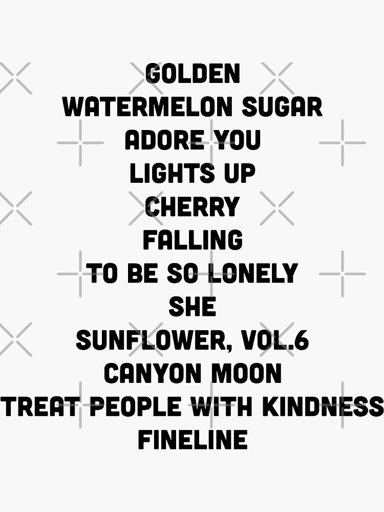 "fine line songs " Sticker for Sale by oliviazigrand Redbubble