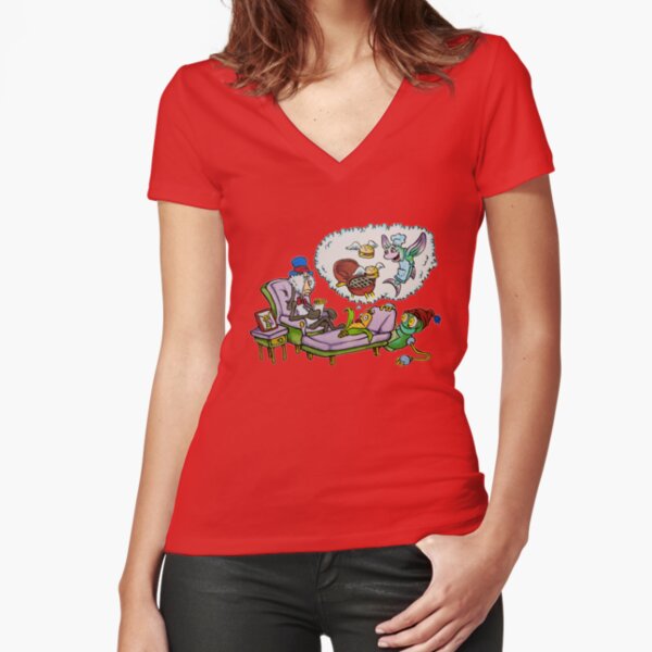 TonyToons Hamburger Dreams Fitted V-Neck T-Shirt