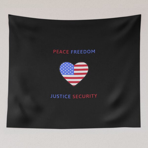 Item preview, peace, freedom, justice and security designed and sold by JokesAndFun.