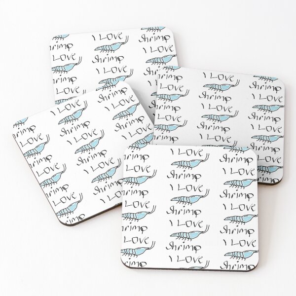 Item preview, Simple I Love Shrimp Blue Sprayed Nano Shrimp Outline designed and sold by Ellie Davies.