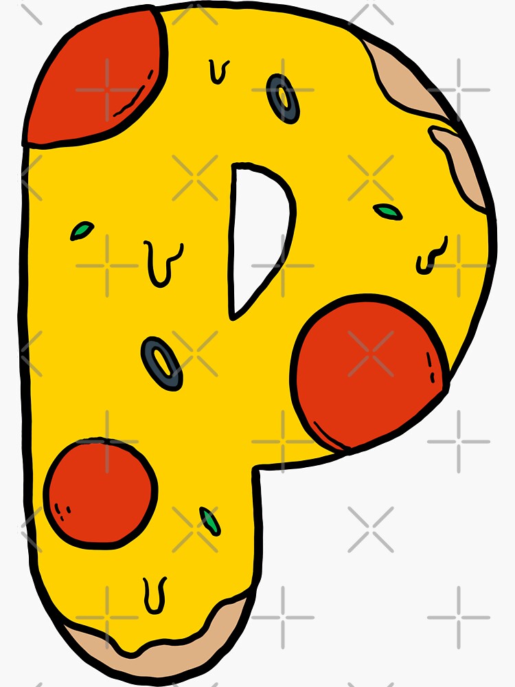 "Pizza Letter P" Sticker by siridhata | Redbubble
