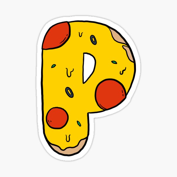 "Pizza Letter P" Sticker for Sale by siridhata | Redbubble