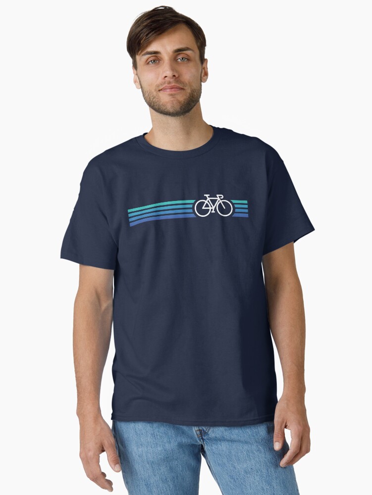 Thumbnail 1 of 7, Classic T-Shirt, Retro Biking Style Blue designed and sold by dopaminelevels.