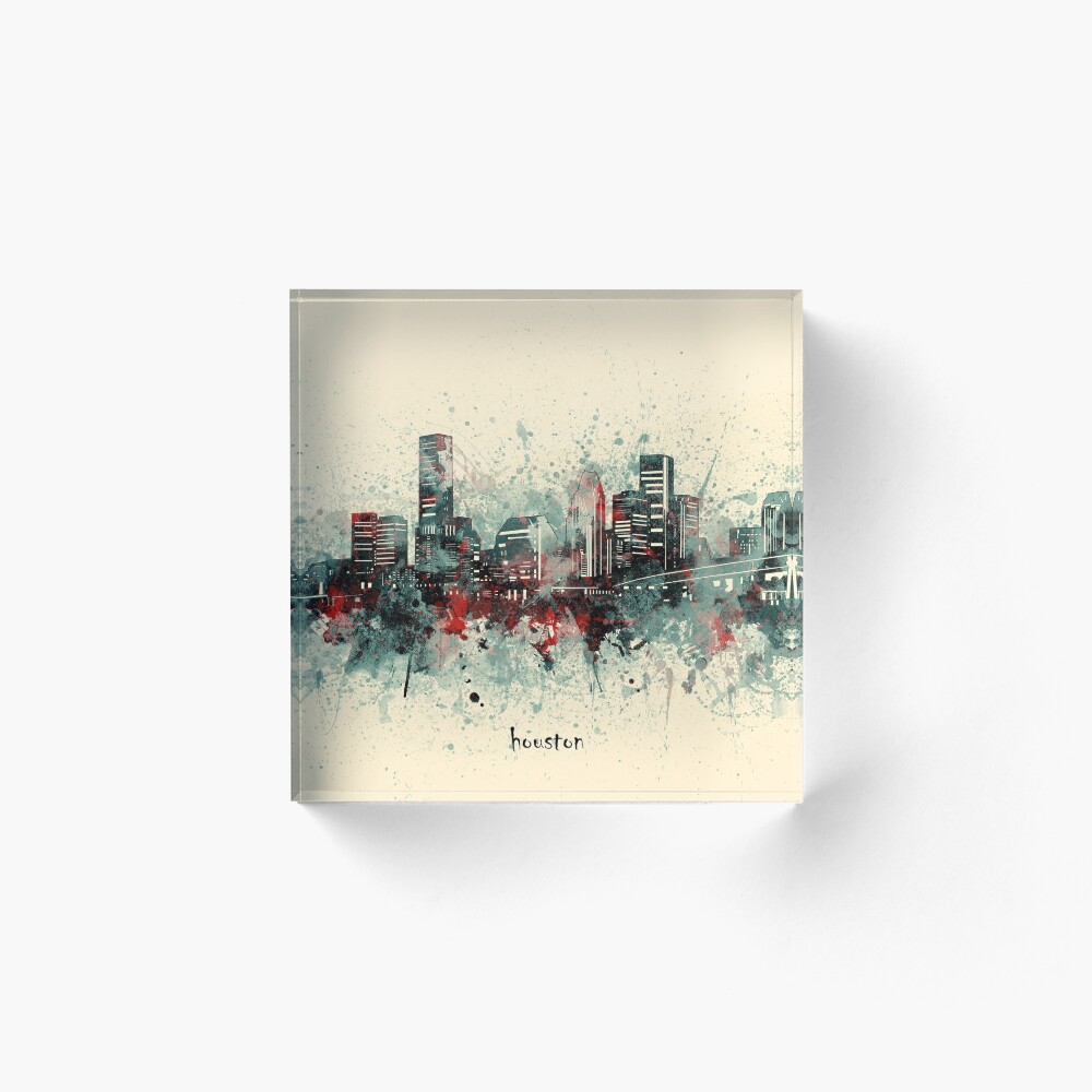 Houston, Texas Skyline Print: Orange Baseball