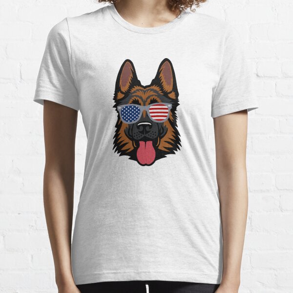 German Shepherd Cool American Patriot Essential T-Shirt