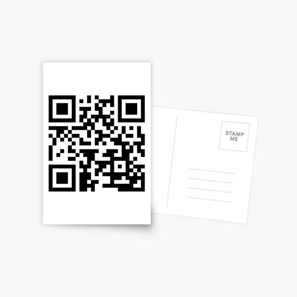 Rick Roll QR code disguised as bitcoin QR code | Greeting Card