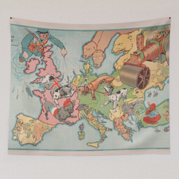 Item preview, Vintage WWI Dogs of War Illustrative Map (1914) designed and sold by BravuraMedia.